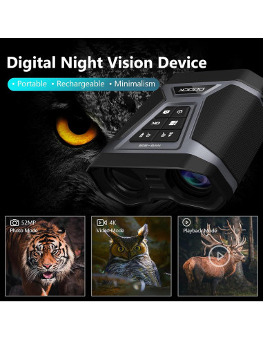 Gafas de Visión Nocturna DOOCK 4K, Zoom 8X, Batería 5200mAh