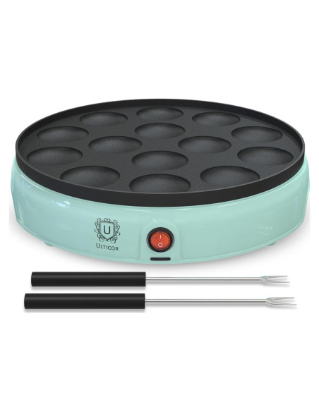 Sartén Eléctrica ULTICOR para Mini Pancakes 14 Huecos Antiadherente
