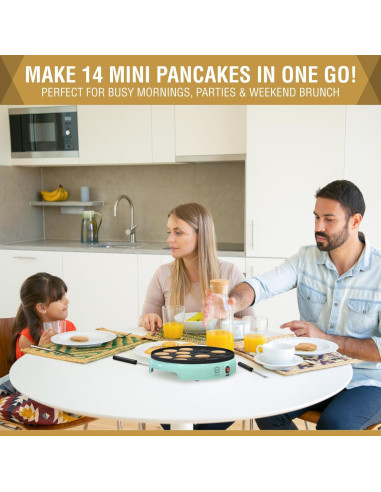Sartén Eléctrica ULTICOR para Mini Pancakes 14 Huecos Antiadherente