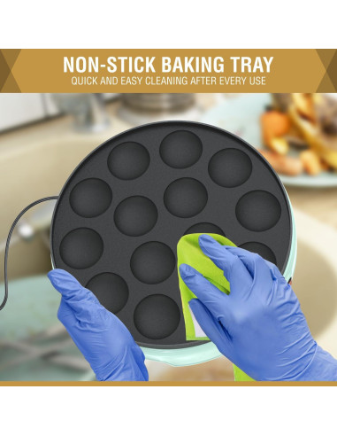 Sartén Eléctrica ULTICOR para Mini Pancakes 14 Huecos Antiadherente