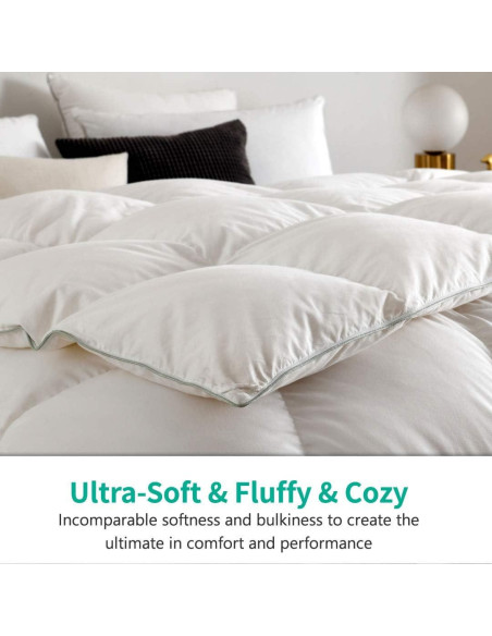 Edredón de Plumas de Ganso APSMILE King 304.8x248.9 cm Blanco