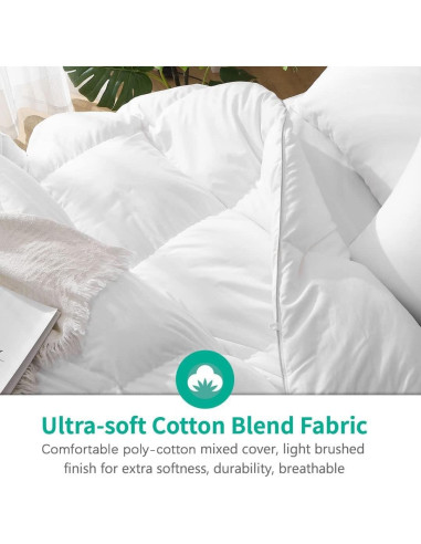 Edredón de Plumas de Ganso APSMILE King 304.8x248.9 cm Blanco