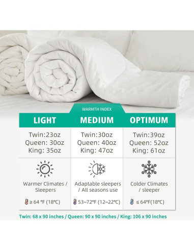 Edredón de Plumas de Ganso APSMILE King 304.8x248.9 cm Blanco