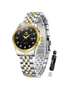 Reloj de Lujo OLEVS para Mujeres con Diamantes 33mm Negro