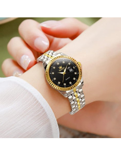 Reloj de Lujo OLEVS para Mujeres con Diamantes 33mm Negro 2
