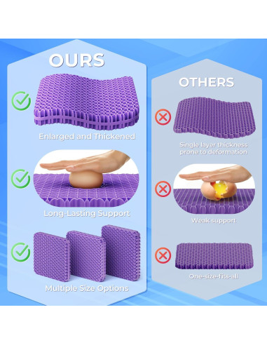 Cojín de Gel TushGuard Grande para Sillas de Oficina Transpirable