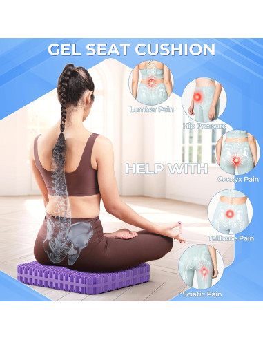 Cojín de Gel TushGuard Grande para Sillas de Oficina Transpirable