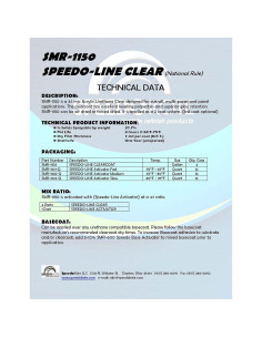 Clear Coat 2K Acrílico Uretano Speedokote SMR-1150 3.785L 2