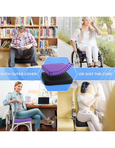 Cojín de Gel TushGuard Grande para Sillas de Oficina Transpirable