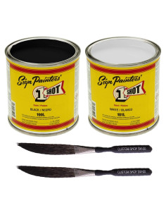 Kit de Pintura Esmalte 1 Shot Blanco y Negro 0.118L