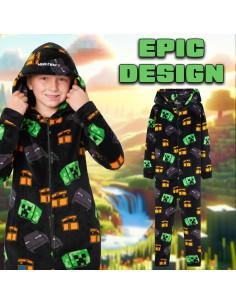 Pijama de una pieza Minecraft para niños 9-10 años - Forro polar 2