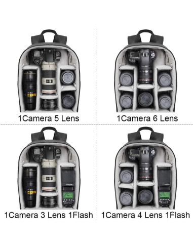 Mochila para Cámara CADeN D6 Profesional Impermeable 28x14.9x38cm