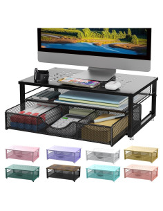 Soporte para Monitor y Organizador de Escritorio Gianotter Negro