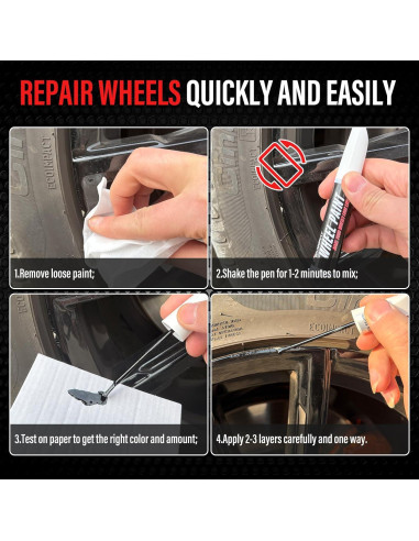 Pintura para Retoque de Llantas SMAPHY 14.79 ml Negro Brillante