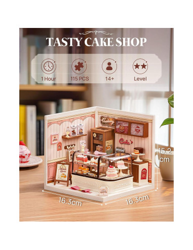 Rolife Super Creator Miniatura Casa Tienda de Pasteles LED 16.5x15.2cm