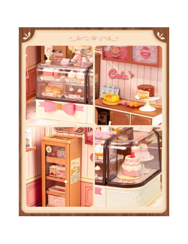 Rolife Super Creator Miniatura Casa Tienda de Pasteles LED 16.5x15.2cm