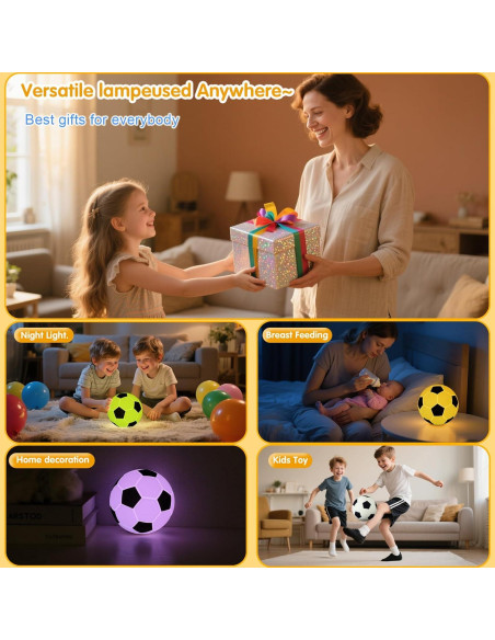 Luz Nocturna de Silicona Fútbol CY-25-02 13 cm Recargable