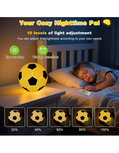 Luz Nocturna de Silicona Fútbol CY-25-02 13 cm Recargable