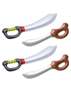 4 Espadas Pirata Inflables LUANDME 70 cm para Fiesta y Cosplay