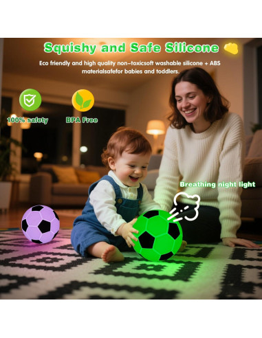 Luz Nocturna de Silicona Fútbol CY-25-02 13 cm Recargable