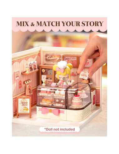 Rolife Super Creator Miniatura Casa Tienda de Pasteles LED 16.5x15.2cm