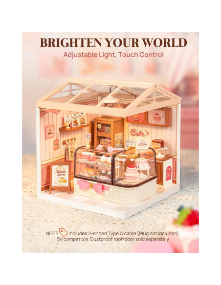 Rolife Super Creator Miniatura Casa Tienda de Pasteles LED 16.5x15.2cm