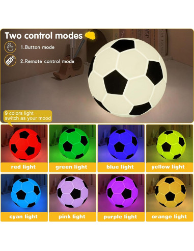 Luz Nocturna de Silicona Fútbol CY-25-02 13 cm Recargable