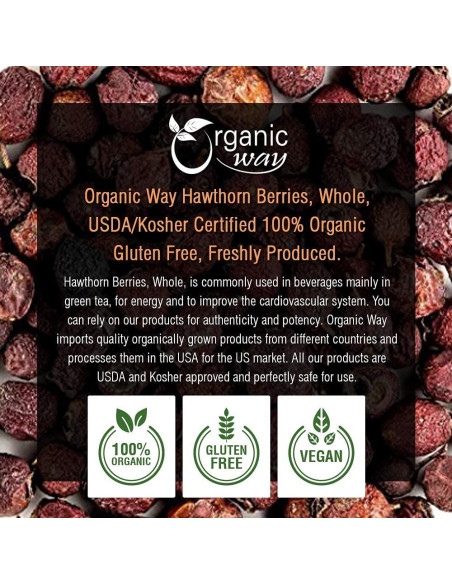 Berries de Espino Secas Enteras Orgánicas 113.4 g - Vegan