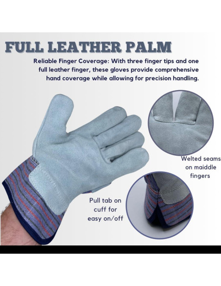 Guantes de Trabajo Seattle Glove 1160 de Cuero - 12 Pares