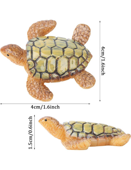 VAIPI 15 Mini Figuras de Tortugas Marinas de Resina 4x4 cm