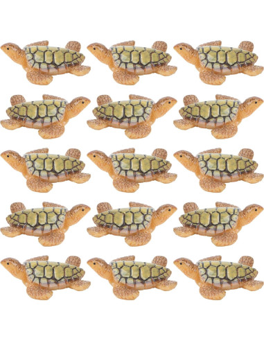 VAIPI 15 Mini Figuras de Tortugas Marinas de Resina 4x4 cm