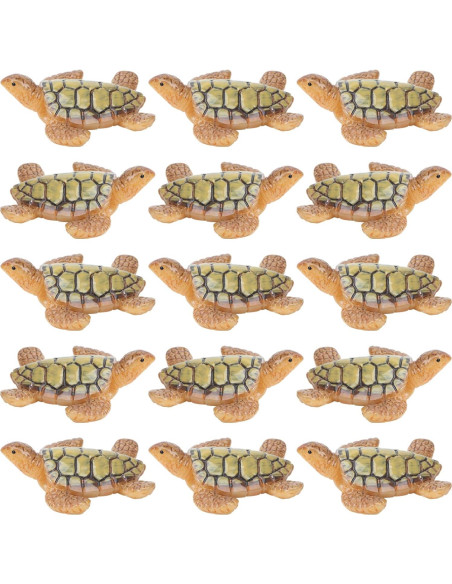 VAIPI 15 Mini Figuras de Tortugas Marinas de Resina 4x4 cm