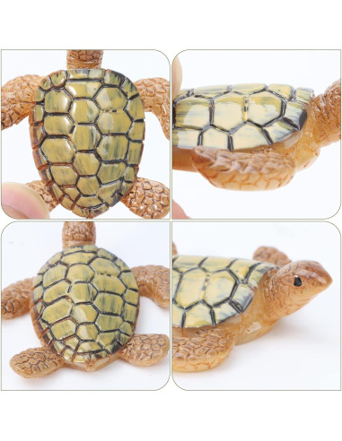 VAIPI 15 Mini Figuras de Tortugas Marinas de Resina 4x4 cm