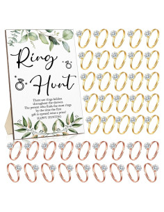 Juego de Ducha Nupcial Bucherry con Cartel y 100 Anillos