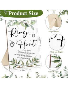 Juego de Ducha Nupcial Bucherry con Cartel y 100 Anillos 2