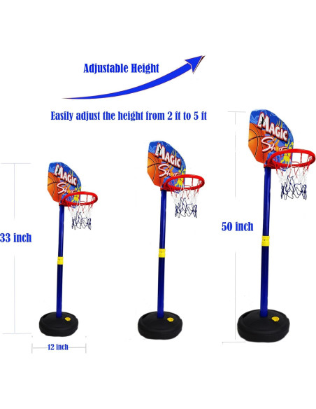 Aro de Baloncesto Ajustable BPC para Niños 1.07-1.68m