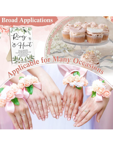 Juego de Ducha Nupcial Bucherry con Cartel y 100 Anillos