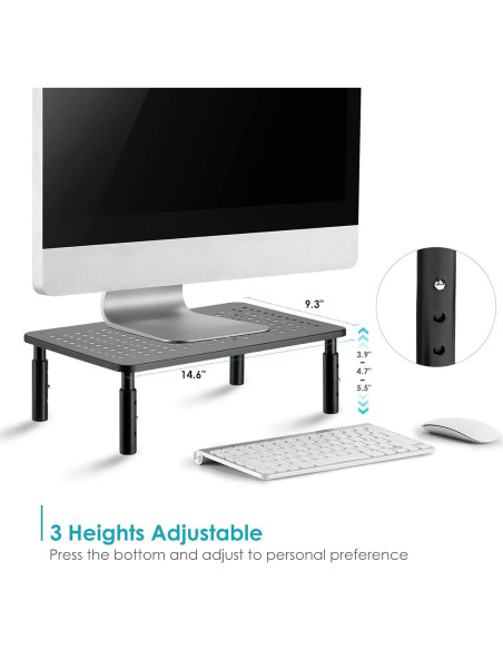 Soporte de Monitor Ajustable LOTEYIKE - 2 Paquetes, Metal, Ergonómico