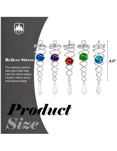 5PCS Molinete Cola Espiral Raisaplin - Esferas de Vidrio 11.4cm