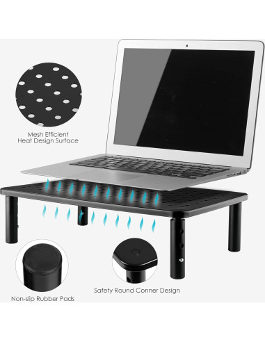 Soporte de Monitor Ajustable LOTEYIKE - 2 Paquetes, Metal, Ergonómico