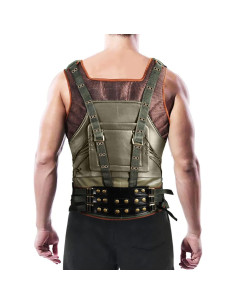 Chaleco de disfraz militar III-Fashions verde imitación cuero 2