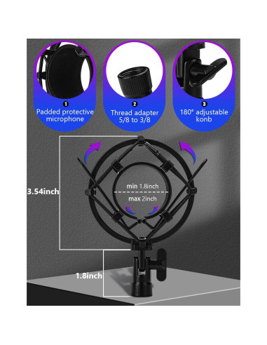 Soporte de micrófono Boseen JS-Lavalier 47-53mm Anti-vibración