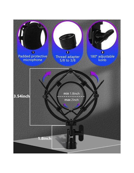 Soporte de micrófono Boseen JS-Lavalier 47-53mm Anti-vibración