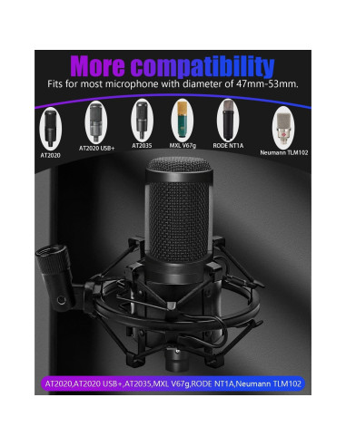 Soporte de micrófono Boseen JS-Lavalier 47-53mm Anti-vibración