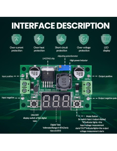 3PCS Convertidor Buck LM2596 Ajustable 4-40V a 1.25-37V 2