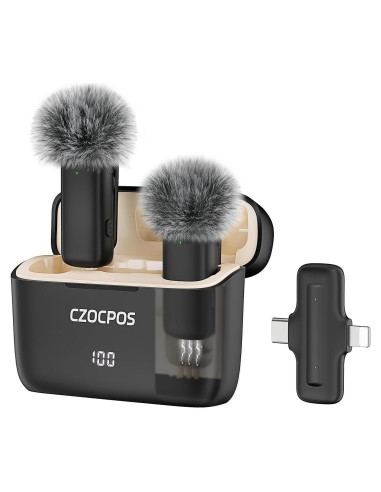 Micrófono Lavalier Inalámbrico CZOCPOS con Estuche, 36H Batería