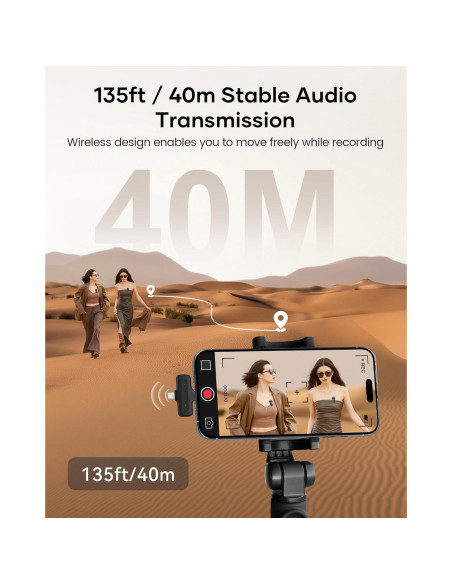 Micrófono Lavalier Inalámbrico CZOCPOS con Estuche, 36H Batería