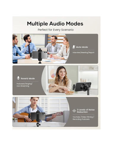 Micrófono Lavalier Inalámbrico CZOCPOS con Estuche, 36H Batería