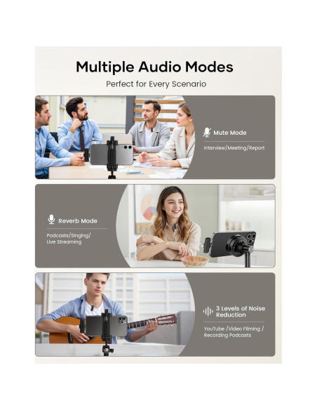 Micrófono Lavalier Inalámbrico CZOCPOS con Estuche, 36H Batería