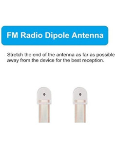 Antena FM 300 Ohm Ancable Tipo T 1.8m para Receptores Estéreo 2